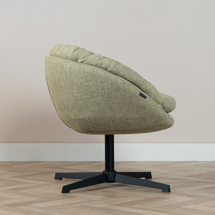 Draaifauteuil Porto linnen olijf groen