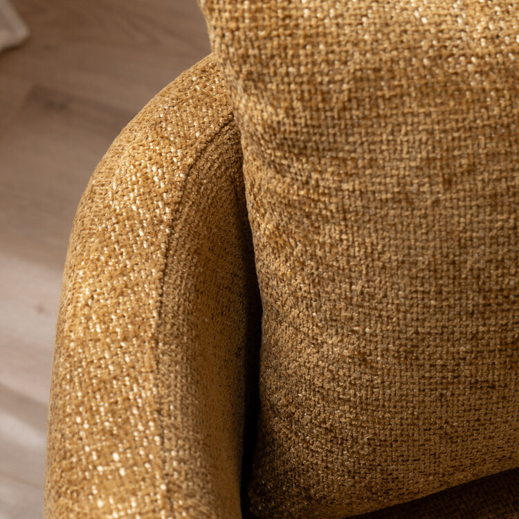 Fauteuil Ruby chenille stof okergeel