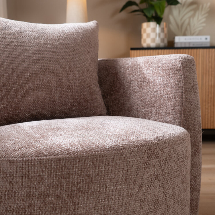 Fauteuil Ruby chenille stof roze