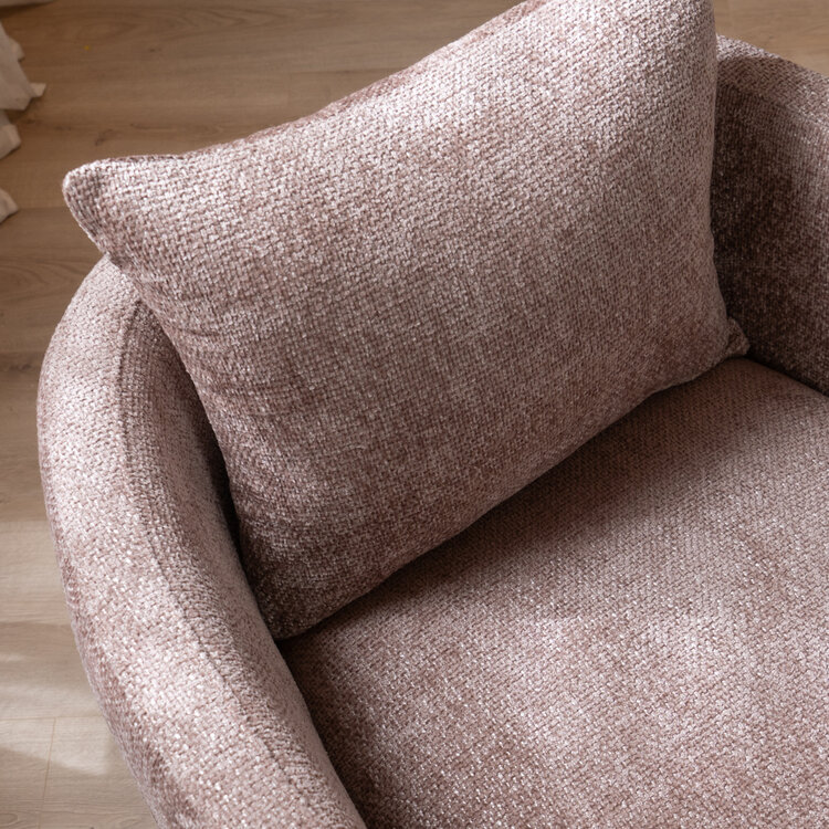 Fauteuil Ruby chenille stof roze