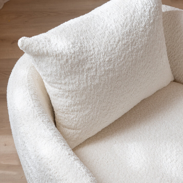 Teddy bouclé fauteuil Ruby wit