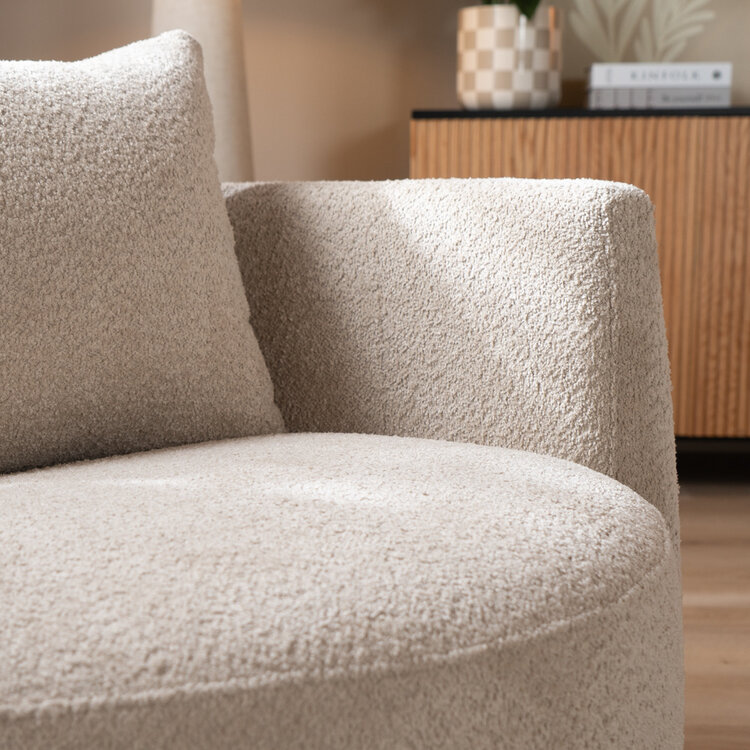 Teddy bouclé fauteuil Ruby beige