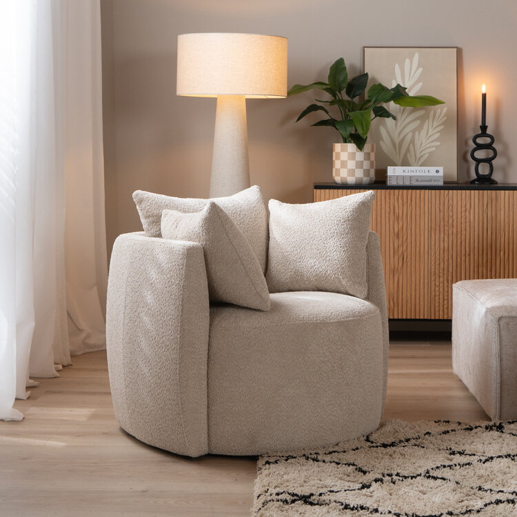 Teddy bouclé fauteuil Ruby beige