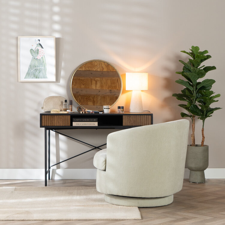 Bureau Maury zwart/rustiek eiken 120x55x77 cm