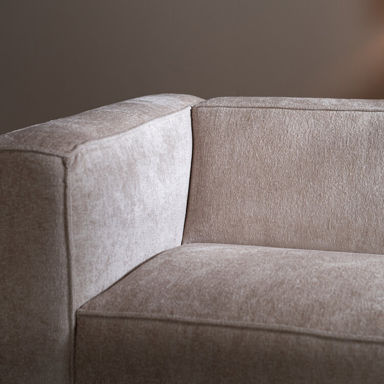 Hoekbank Memphis wit/beige stof chenille rechts