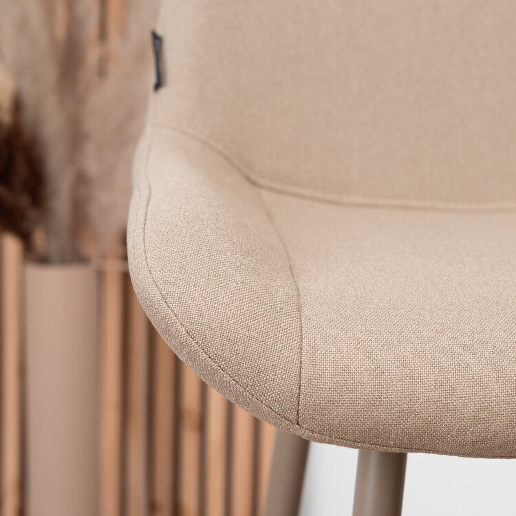 Scandinavische barkruk Maud gerecyclede stof taupe 74 cm