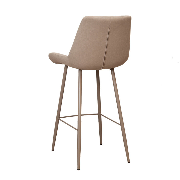 Scandinavische barkruk Maud gerecyclede stof taupe 74 cm