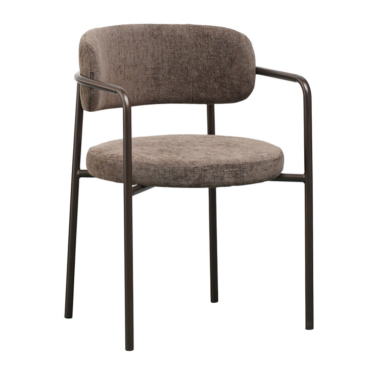 Velvet eetkamerstoel Gio bruin