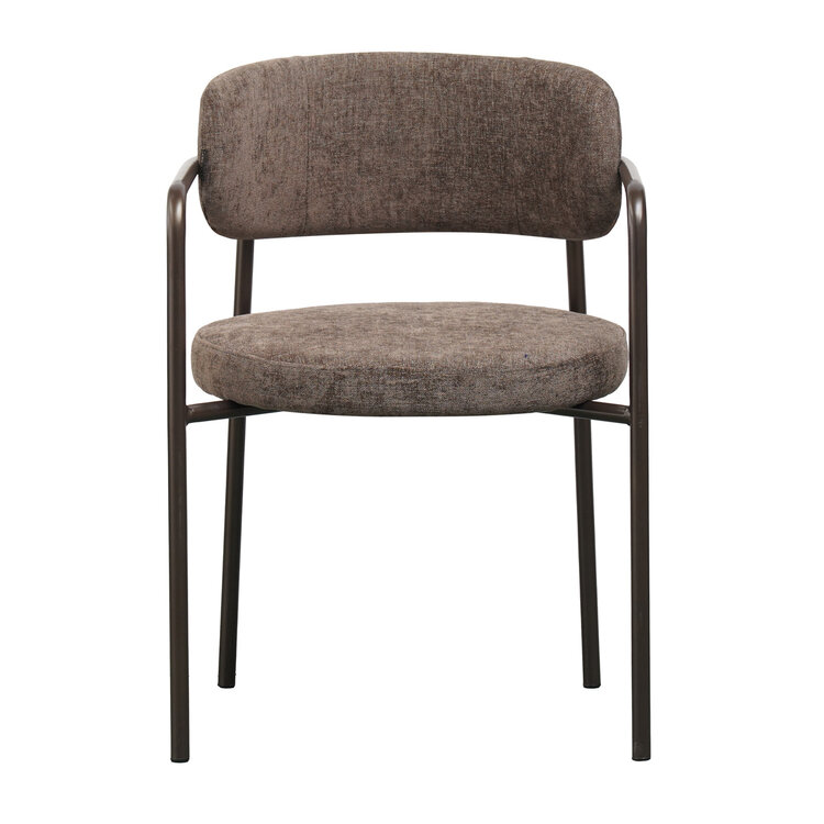 Velvet eetkamerstoel Gio bruin