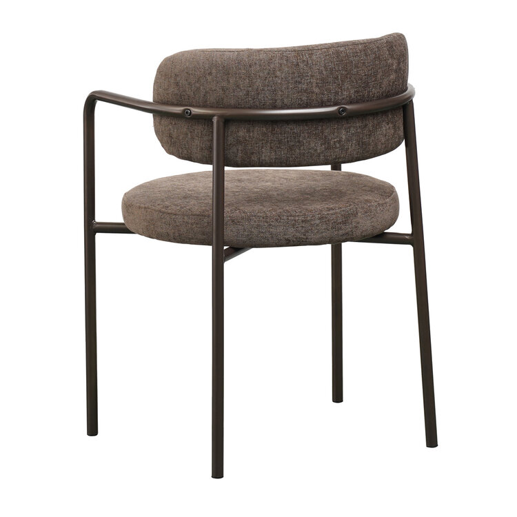 Velvet eetkamerstoel Gio bruin