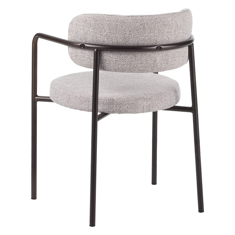 Eetkamerstoel Gio gemêleerde stof off white/bruin