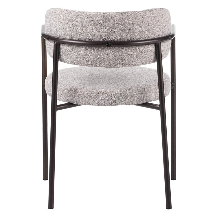 Eetkamerstoel Gio gemêleerde stof off white/bruin