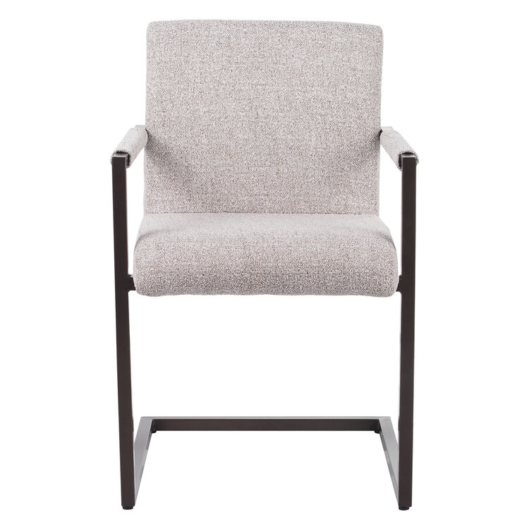 Eetkamerstoel Lio gemêleerde stof off white/bruin