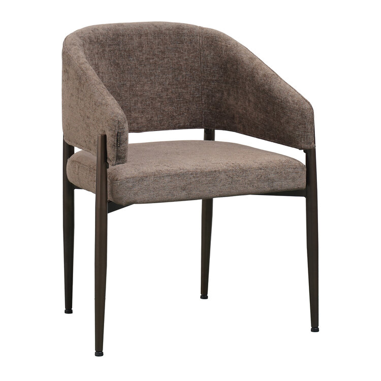 Velvet eetkamerstoel Bret bruin