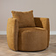Fauteuil Ruby chenille stof okergeel