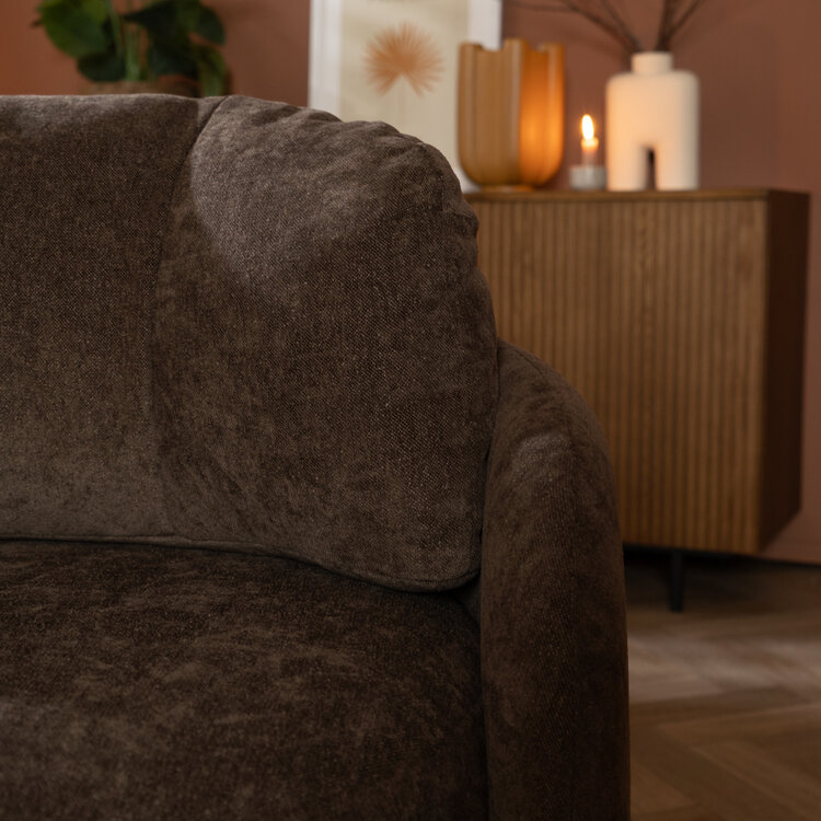 Fauteuil Cali chenille bruin