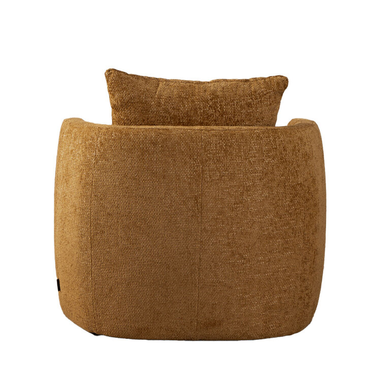 Fauteuil Ruby chenille stof okergeel