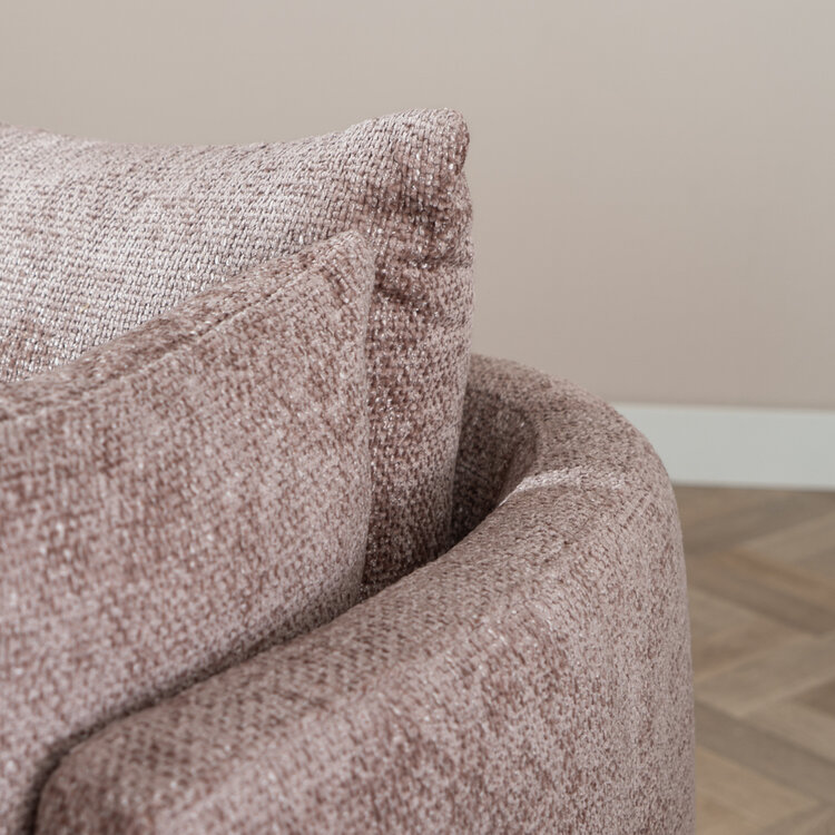 Fauteuil Ruby chenille stof roze