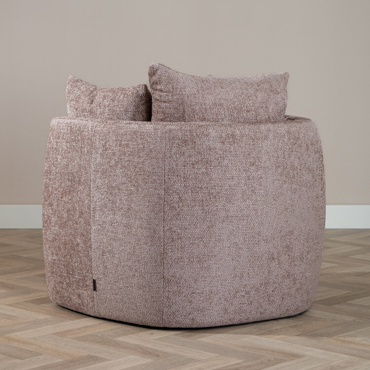 Fauteuil Ruby chenille stof roze