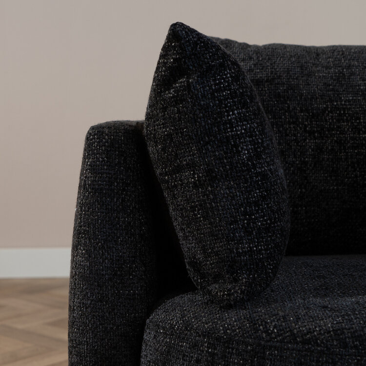 Fauteuil Ruby chenille stof zwart