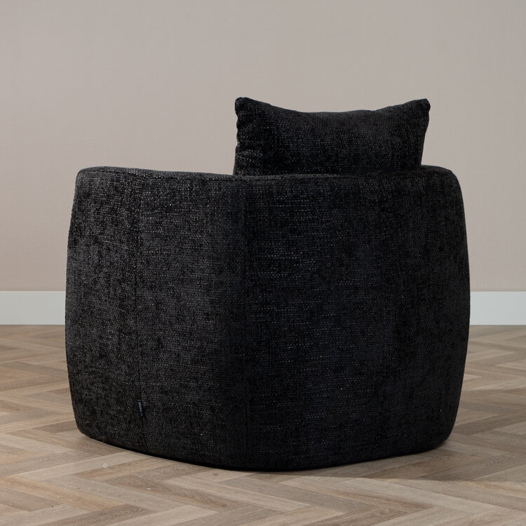 Fauteuil Ruby chenille stof zwart