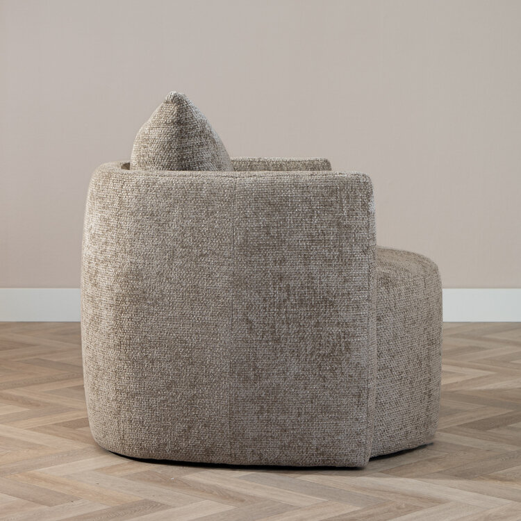 Fauteuil Ruby chenille stof taupe