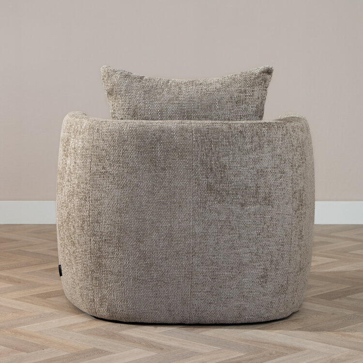 Fauteuil Ruby chenille stof taupe