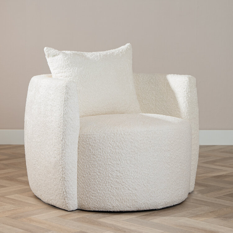 Teddy bouclé fauteuil Ruby wit