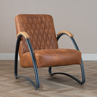 Industriële fauteuil Ivy eco-leer cognac