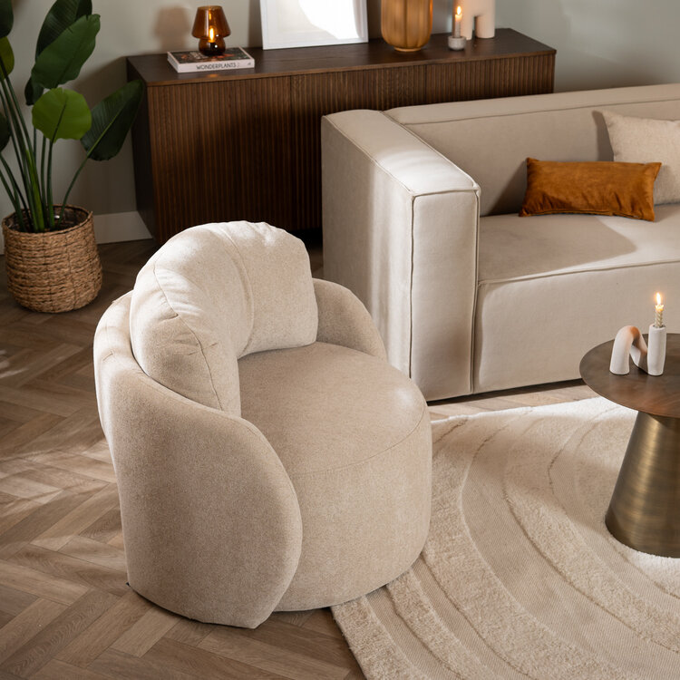 Fauteuil Cali chenille beige