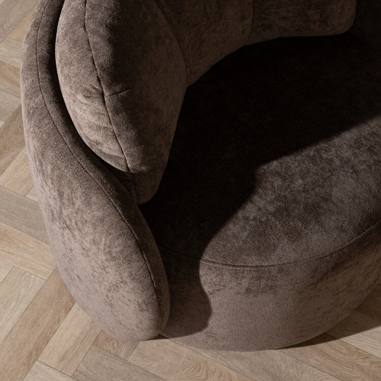 Fauteuil Cali chenille bruin