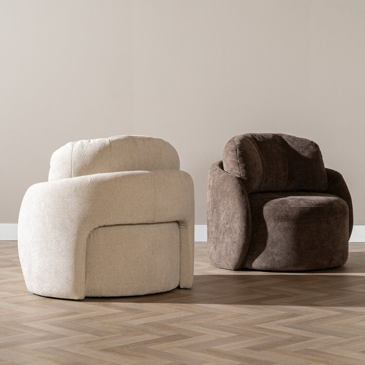 Fauteuil Cali chenille bruin