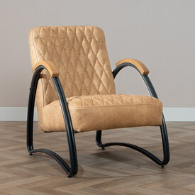 Industriële fauteuil Ivy eco-leer beige
