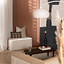 Hocker Neso halve maan stof gemêleerd beige