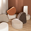 Hocker Neso halve maan stof gemêleerd terracotta