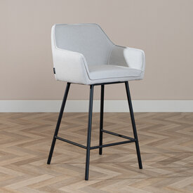 Scandinavische barkruk Andor gerecyclede stof grijs 65-78 cm