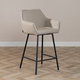 Scandinavische barkruk Andor gerecyclede stof taupe 65-78 cm
