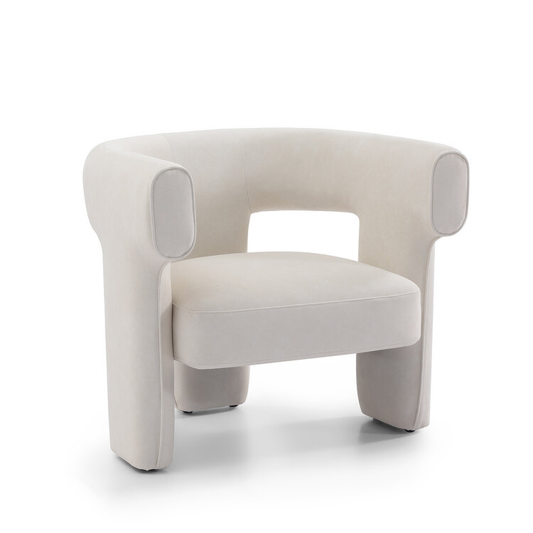 Scandinavische fauteuil Bibi chenille off white