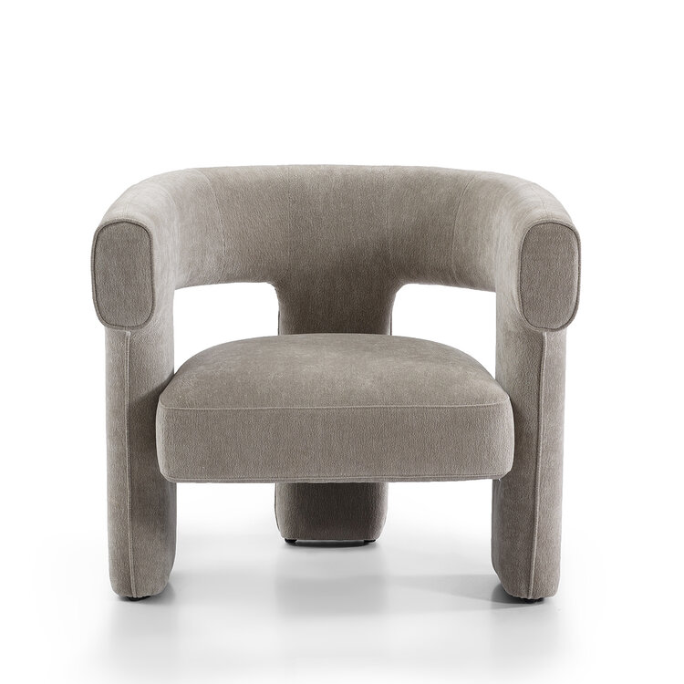 Scandinavische fauteuil Bibi chenille taupe
