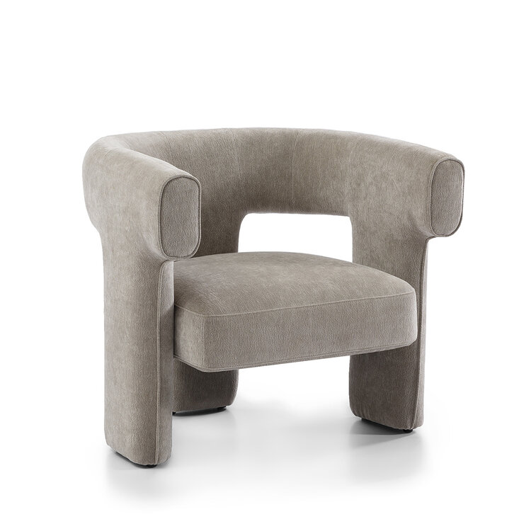 Scandinavische fauteuil Bibi chenille taupe