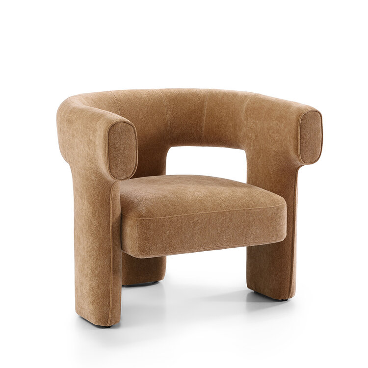 Scandinavische fauteuil Bibi chenille terracotta