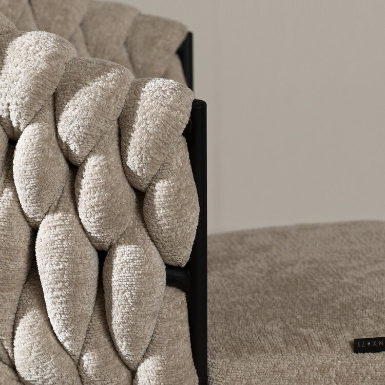 Barkruk River chenille beige 75cm