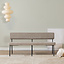 Scandinavische eetkamerbank Espen taupe gerecyclede stof 160 cm
