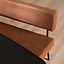 Industriële eetkamerbank Espen cognac eco-leer 190 cm