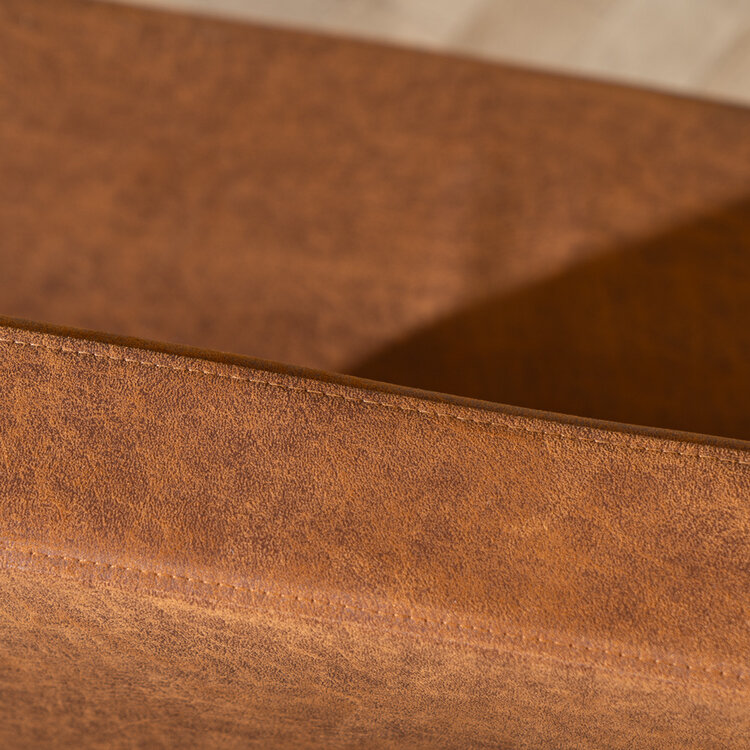 Industriële eetkamerbank Espen cognac eco-leer 190 cm