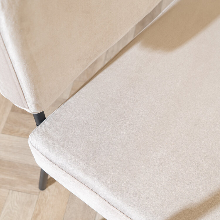 Velvet eetkamerbank Espen taupe 190 cm