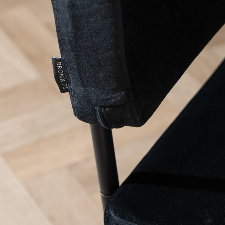 Velvet eetkamerbank Espen zwart 190 cm