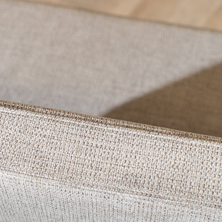 Scandinavische eetkamerbank Espen taupe gerecyclede stof 190 cm