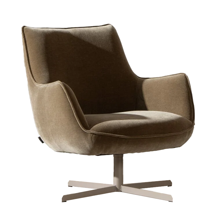 Fauteuil Stella draaibaar velvet bruin