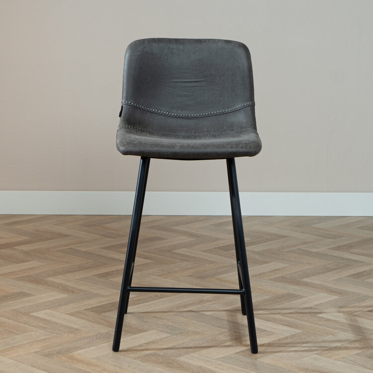 Industriële barkruk Mikky antraciet eco-leer 65-78 cm